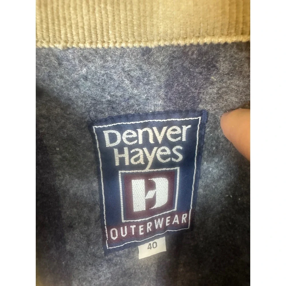 Denver Hayes Mens 40 Denim Jacket Blanket Lined Corduroy Collar Blue stormrider